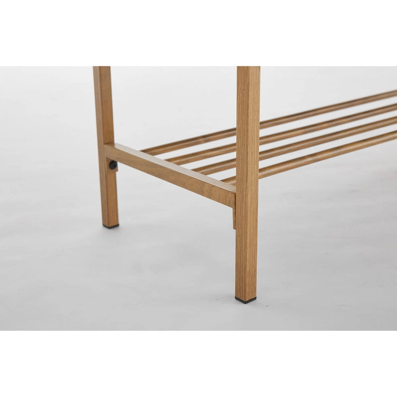 Banc à chaussures capitonné en lin avec rangement