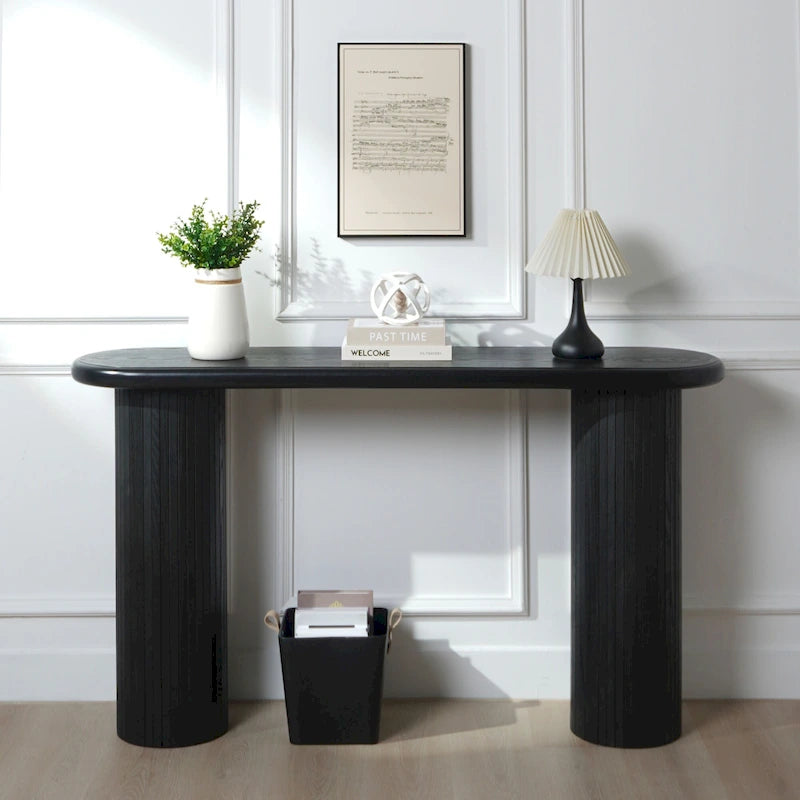 Console en bois avec pieds nervurés