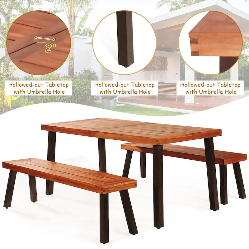 Ensemble de 3 pièces : table et chaises de pique-nique