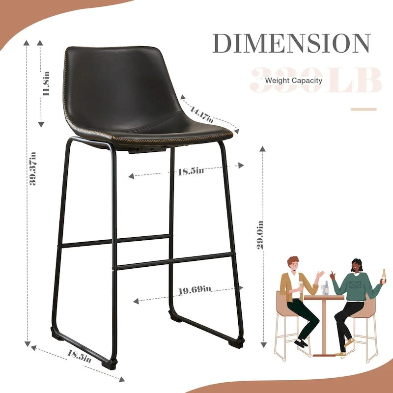 Tabourets de bar hauteur comptoir, tabourets de bar hauts modernes en similicuir