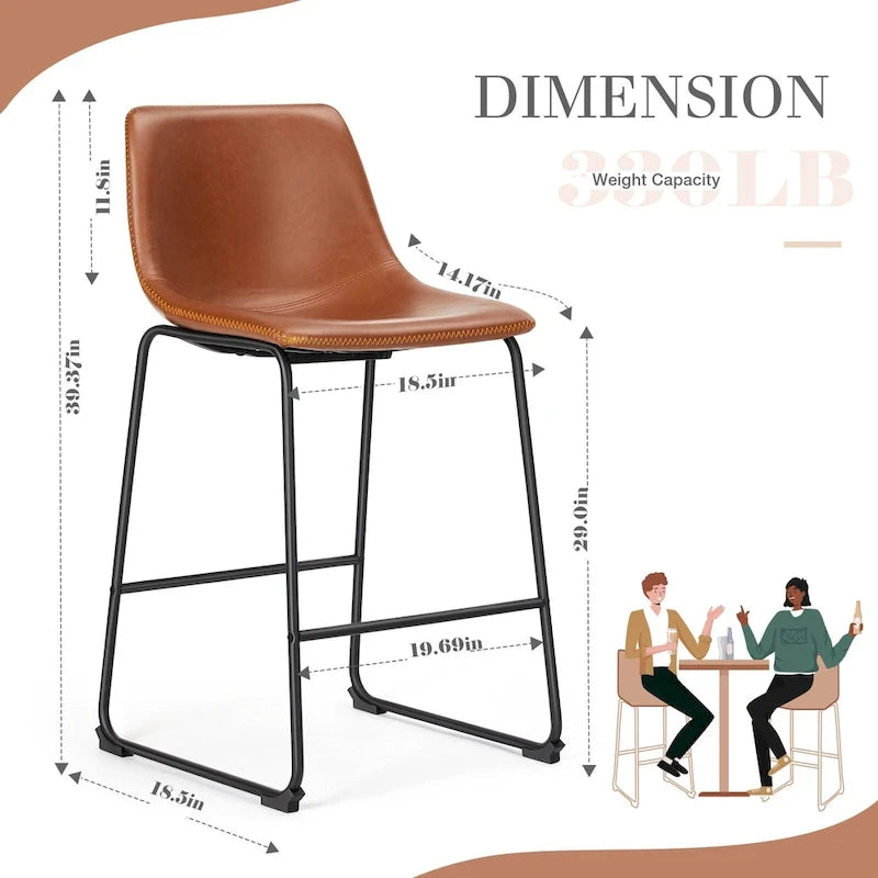 Tabourets de bar hauteur comptoir, tabourets de bar hauts modernes en similicuir