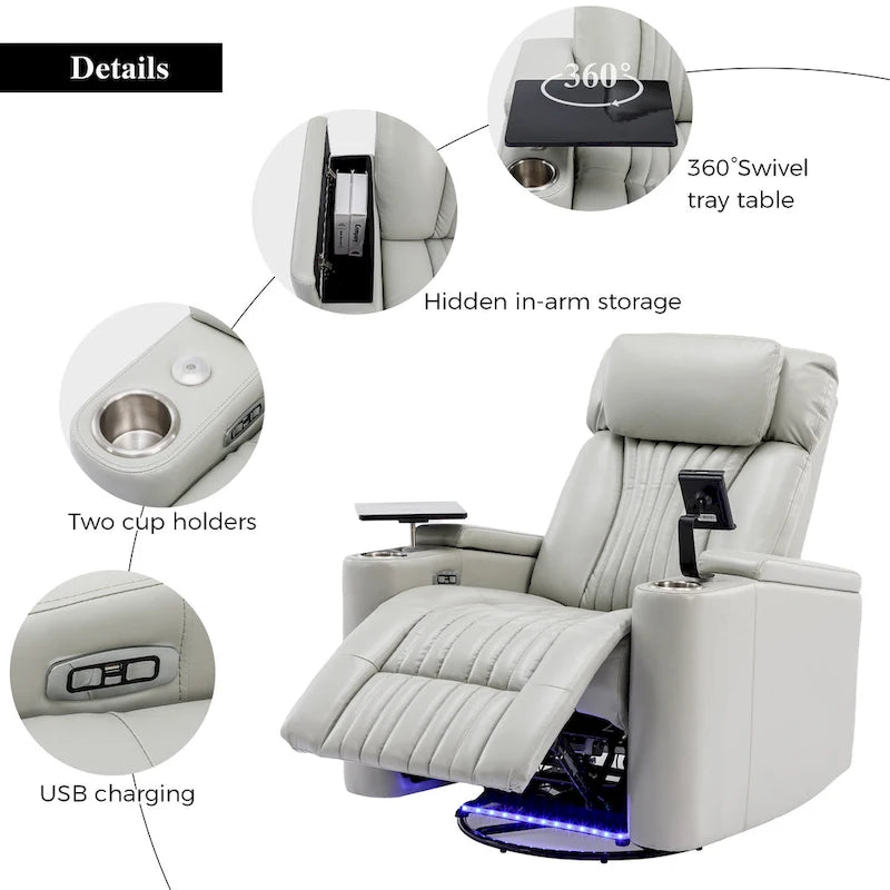 Fauteuil inclinable motorisé pivotant pour cinéma maison