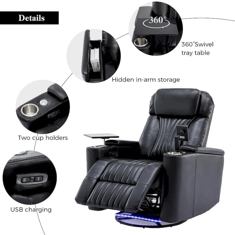 Fauteuil inclinable motorisé pivotant pour cinéma maison