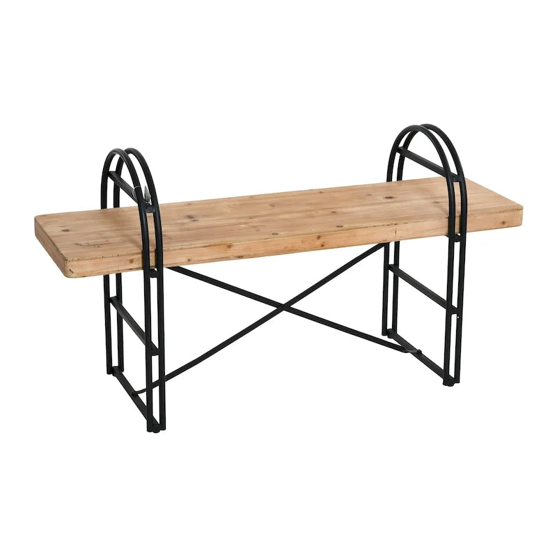 Banc en bois et métal
