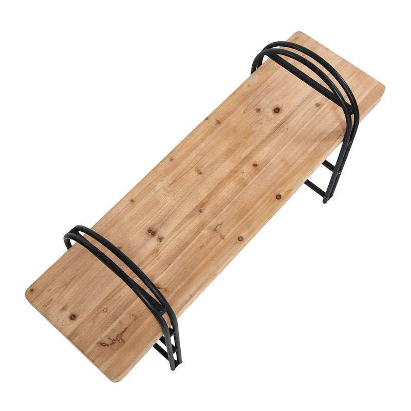Banc en bois et métal