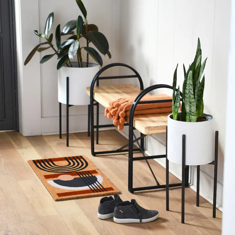 Banc en bois et métal