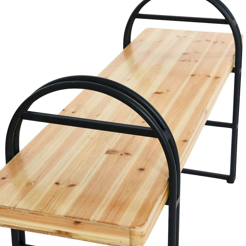 Banc en bois et métal