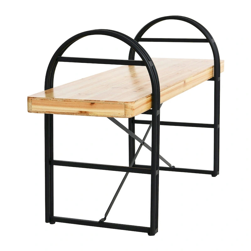 Banc en bois et métal