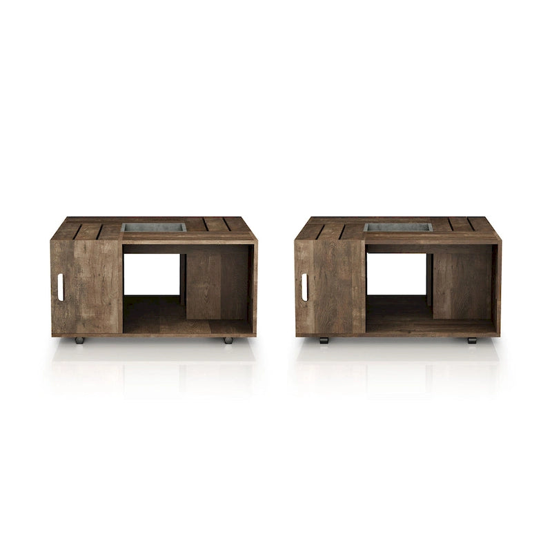 Table basse mobile avec étagères ouvertes