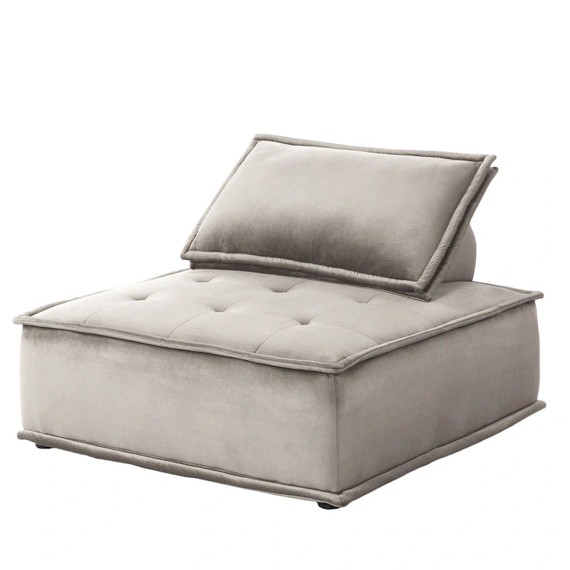 Chaise longue sans accoudoirs en velours