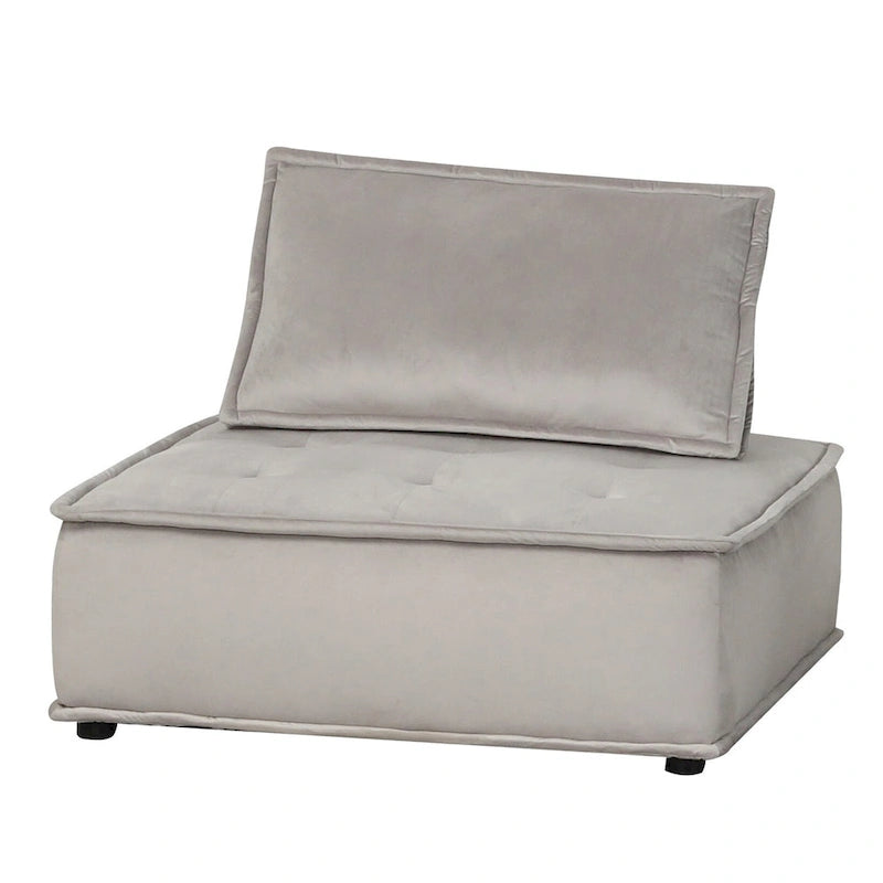 Chaise longue sans accoudoirs en velours