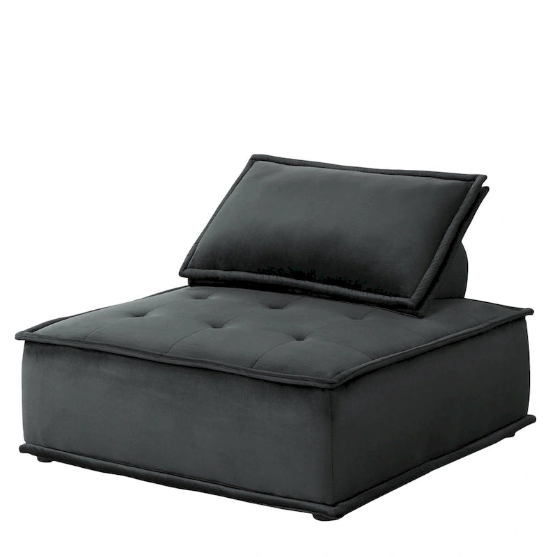 Chaise longue sans accoudoirs en velours