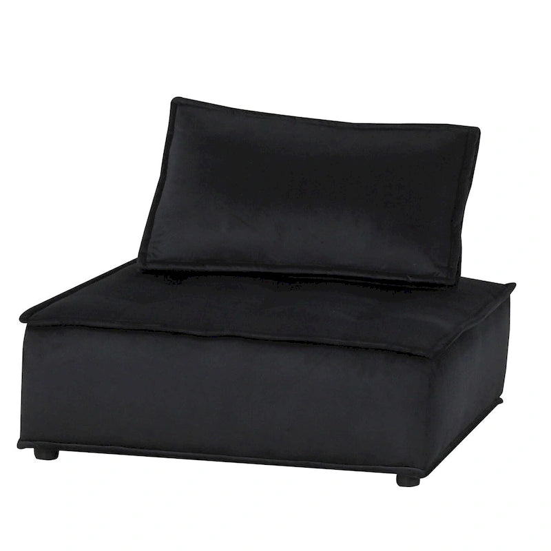 Chaise longue sans accoudoirs en velours