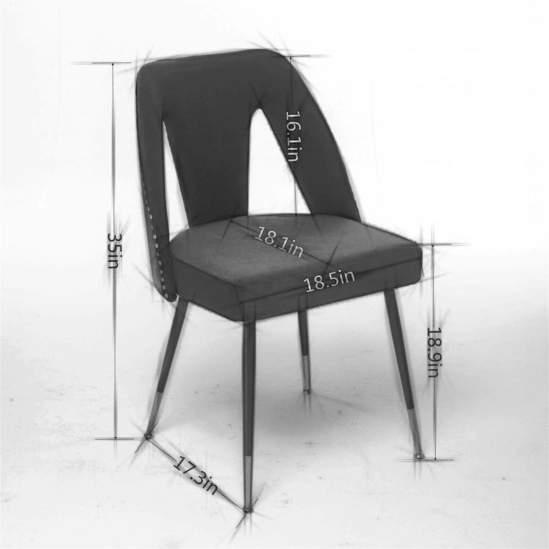 Chaises de salle à manger modernes en velours (lot de 2)