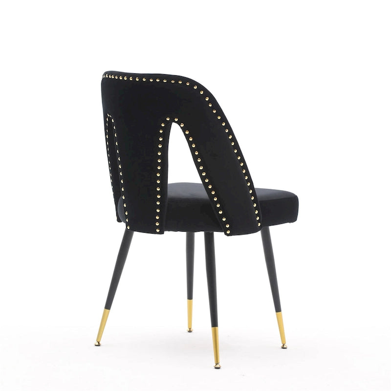 Chaises de salle à manger modernes en velours (lot de 2)