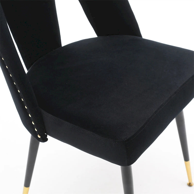 Chaises de salle à manger modernes en velours (lot de 2)