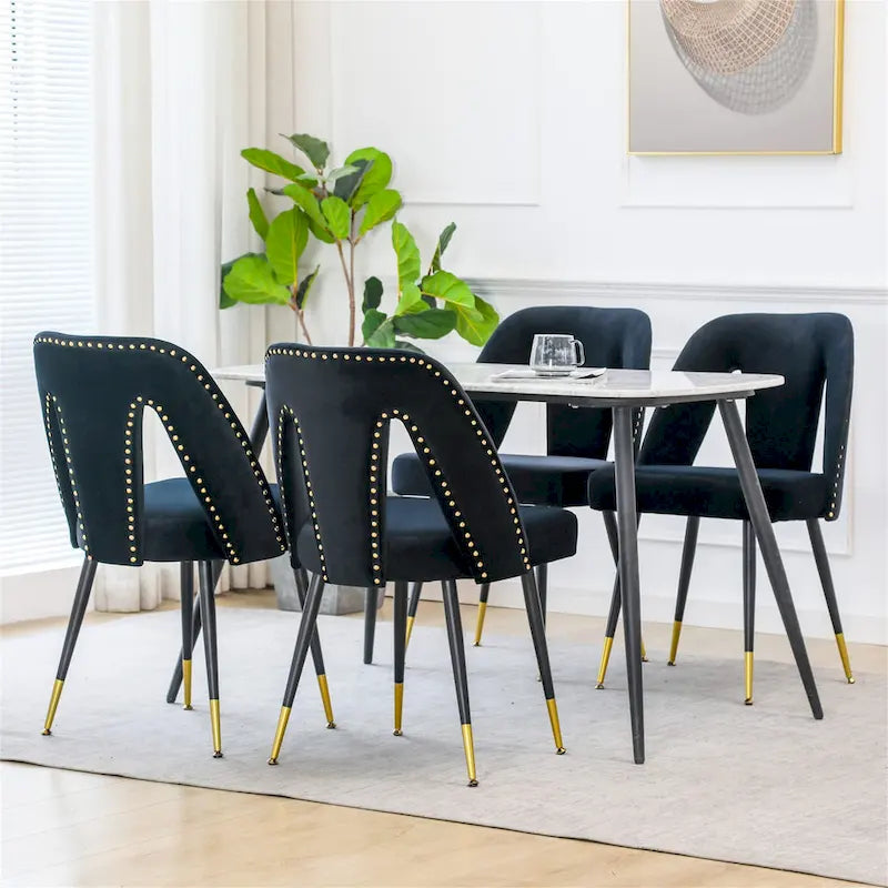 Chaises de salle à manger modernes en velours (lot de 2)