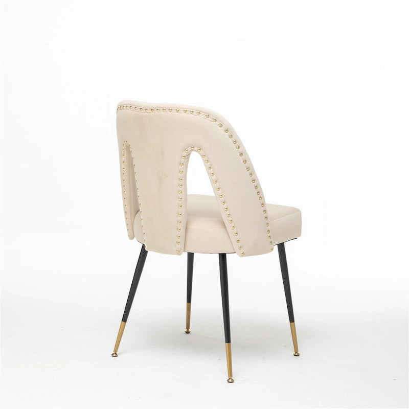 Chaises de salle à manger modernes en velours (lot de 2)