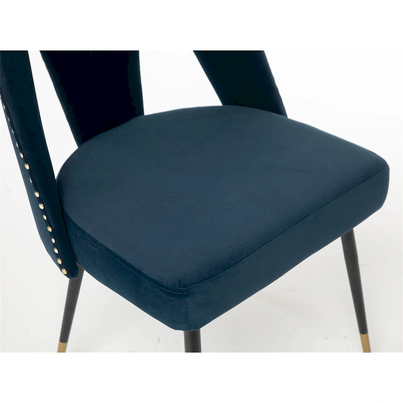 Chaises de salle à manger modernes en velours (lot de 2)