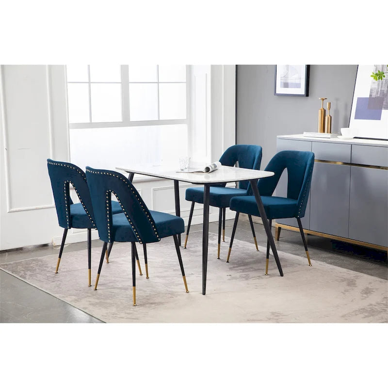 Chaises de salle à manger modernes en velours (lot de 2)