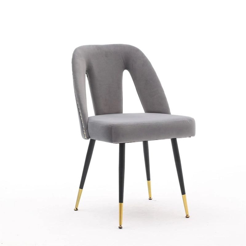 Chaises de salle à manger modernes en velours (lot de 2)