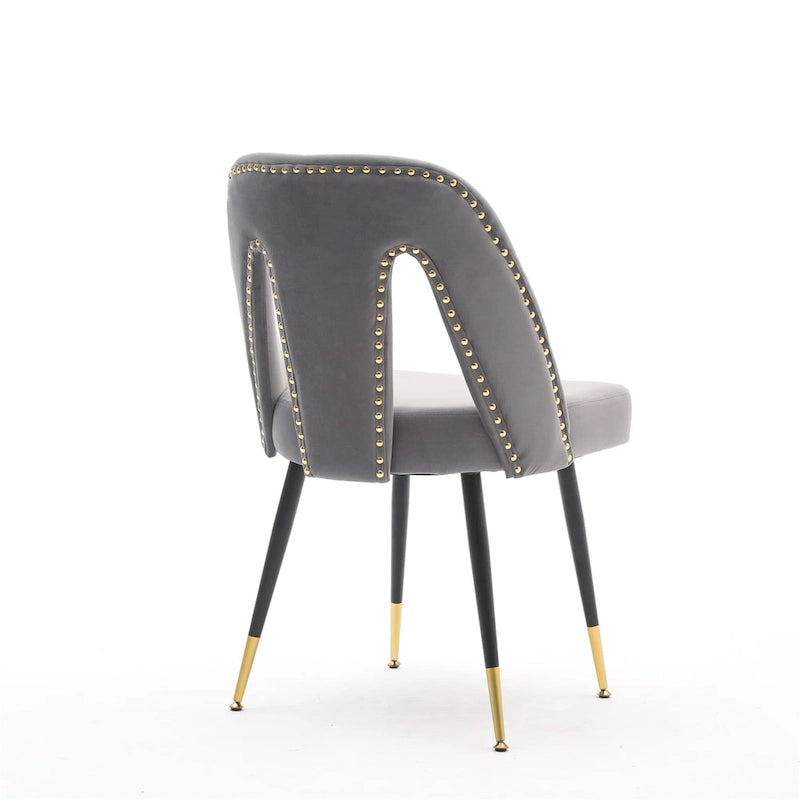 Chaises de salle à manger modernes en velours (lot de 2)