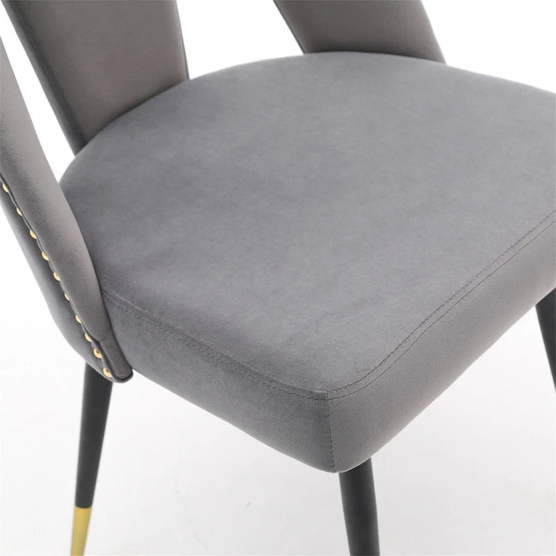 Chaises de salle à manger modernes en velours (lot de 2)