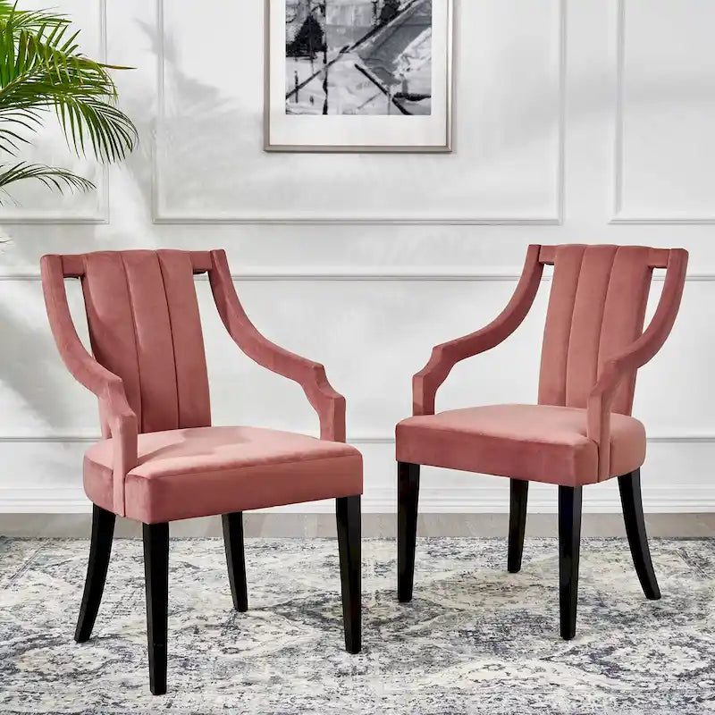 Chaises de salle à manger en velours - Deux chaises par ensemble