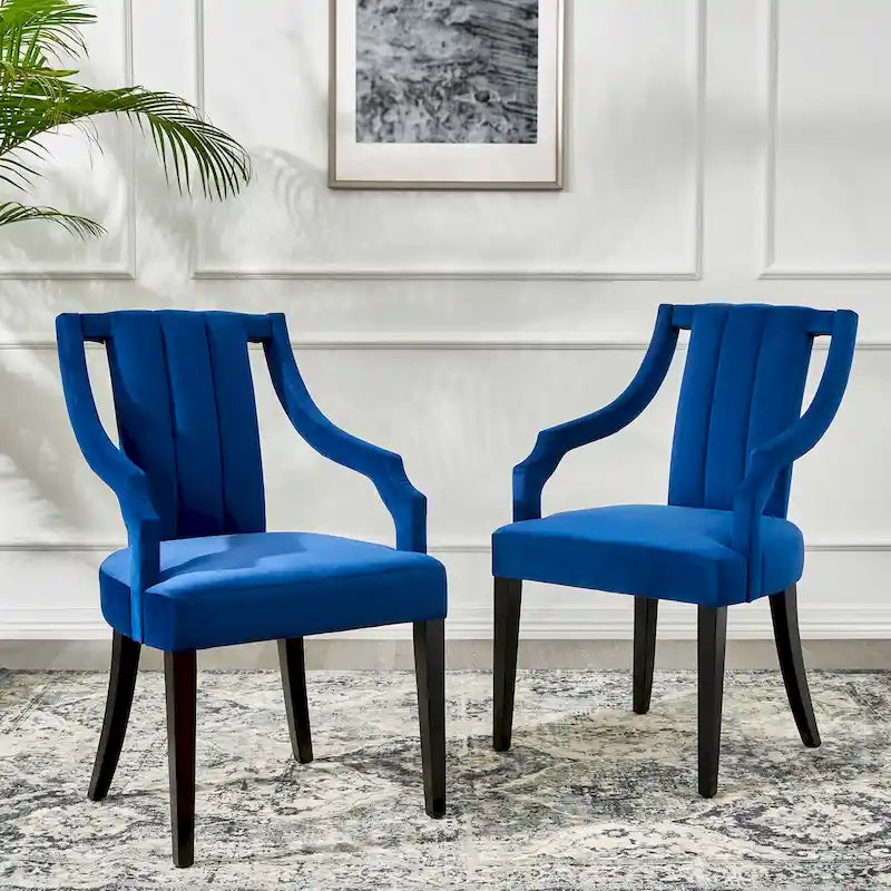 Chaises de salle à manger en velours - Deux chaises par ensemble