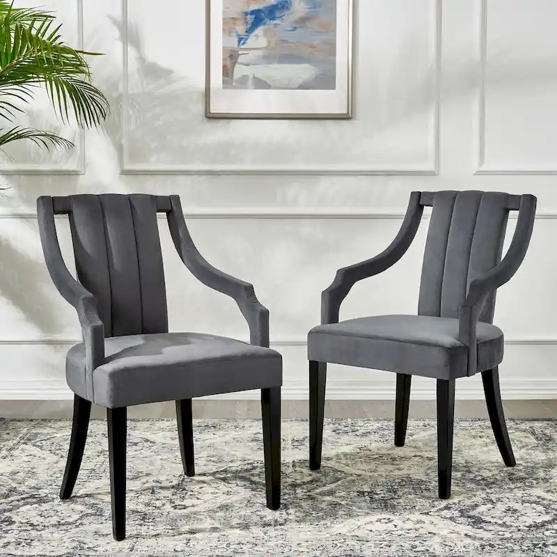 Chaises de salle à manger en velours - Deux chaises par ensemble