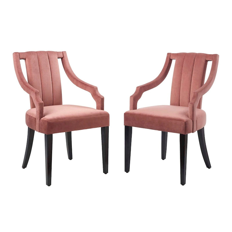 Chaises de salle à manger en velours - Deux chaises par ensemble