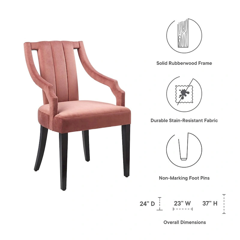 Chaises de salle à manger en velours - Deux chaises par ensemble