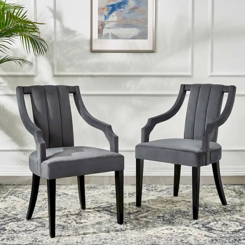 Chaises de salle à manger en velours - Deux chaises par ensemble