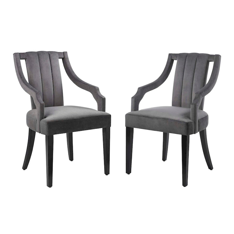Chaises de salle à manger en velours - Deux chaises par ensemble