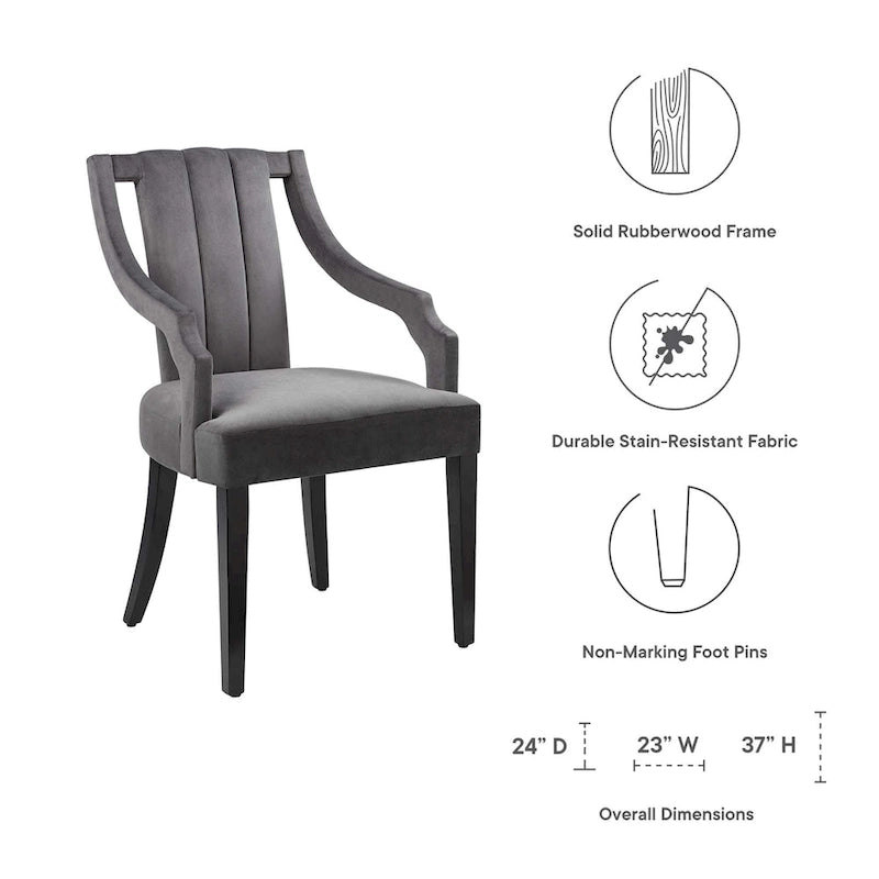 Chaises de salle à manger en velours - Deux chaises par ensemble