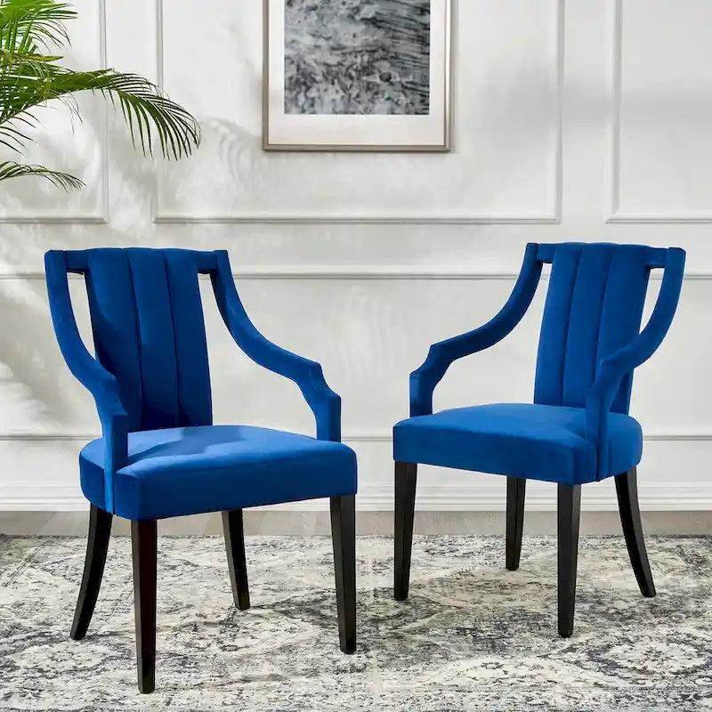 Chaises de salle à manger en velours - Deux chaises par ensemble