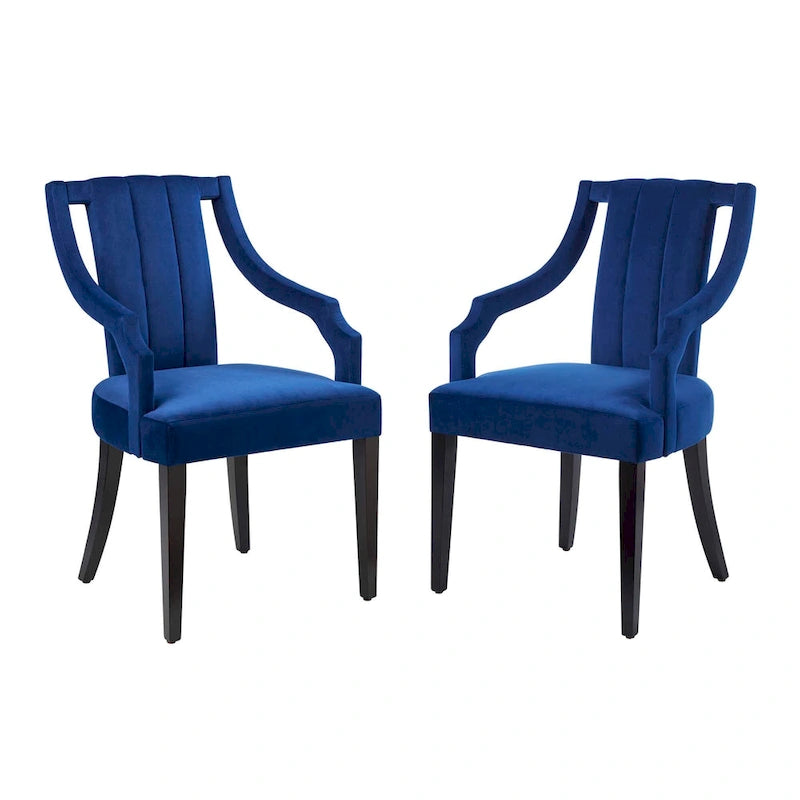 Chaises de salle à manger en velours - Deux chaises par ensemble