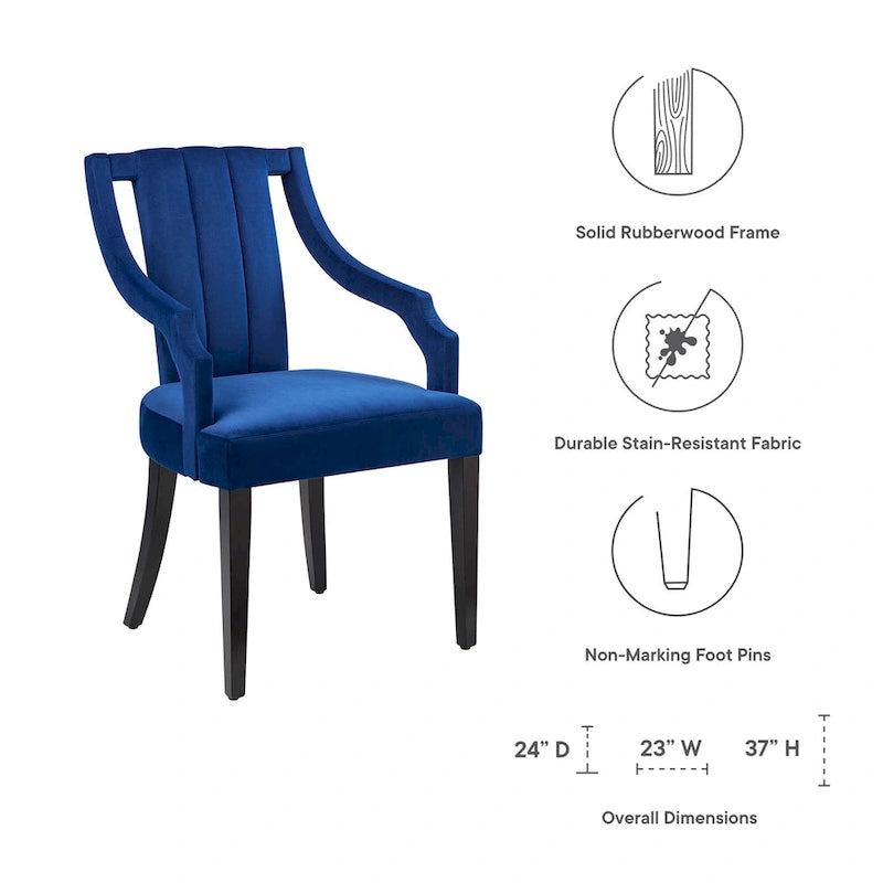 Chaises de salle à manger en velours - Deux chaises par ensemble