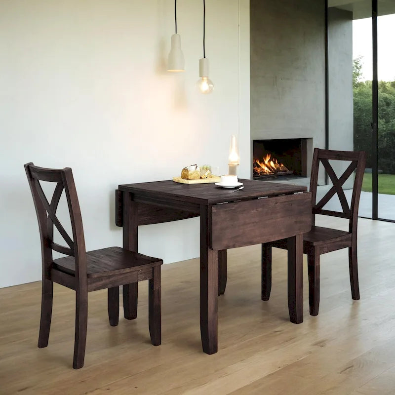 Table et chaises de coin-repas pliantes en bois