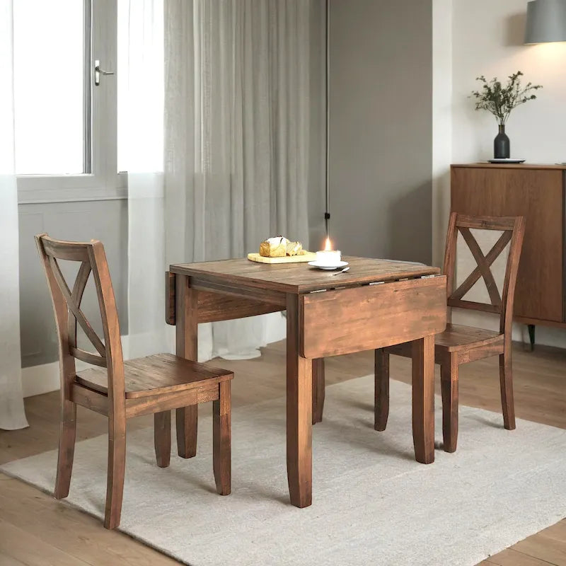 Table et chaises de coin-repas pliantes en bois