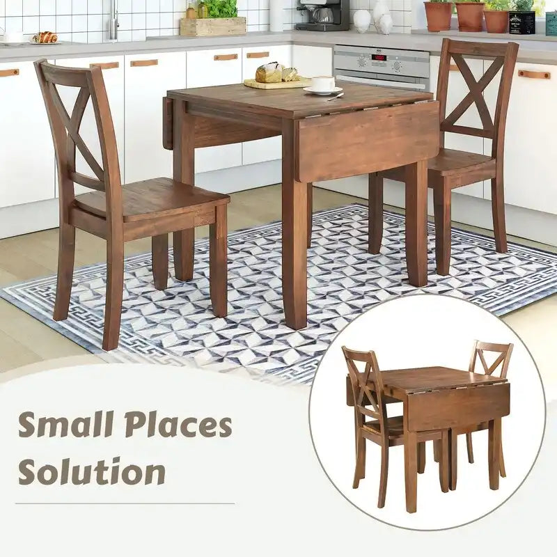 Table et chaises de coin-repas pliantes en bois