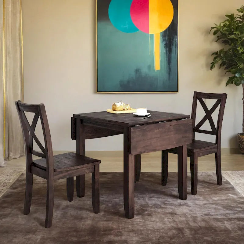 Table et chaises de coin-repas pliantes en bois