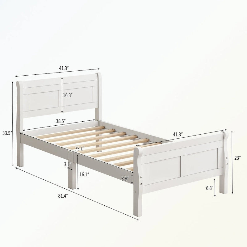 Tête/Pied de lit en bois pour plateforme de lit
