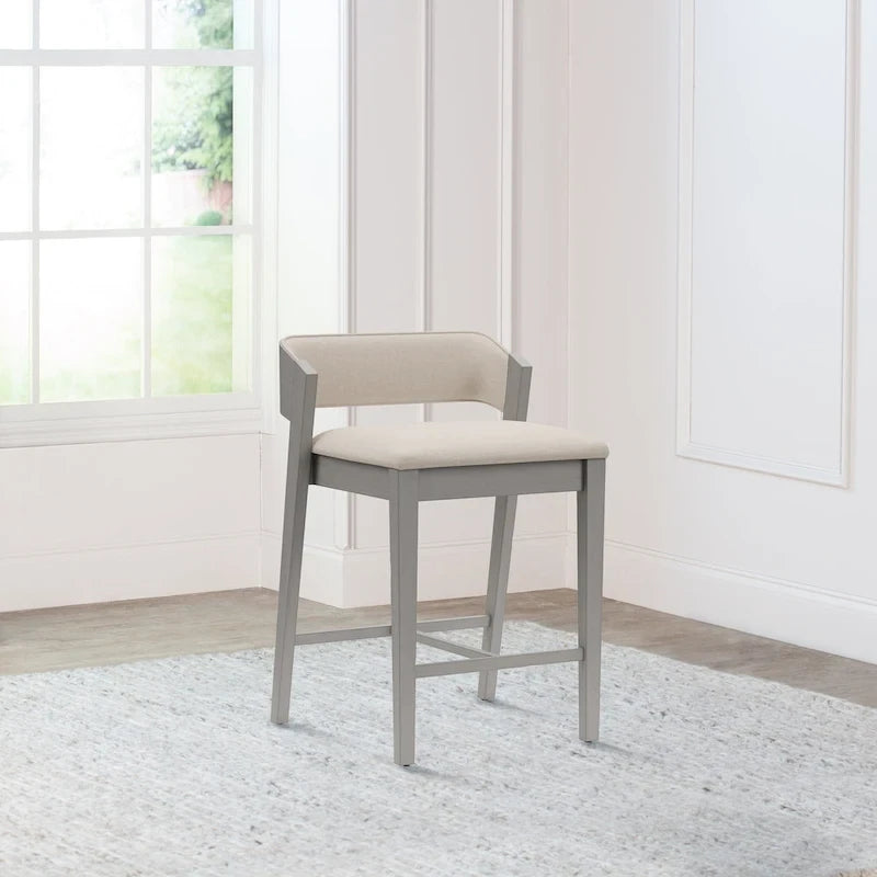 Tabouret de comptoir en bois moderne à dossier bas