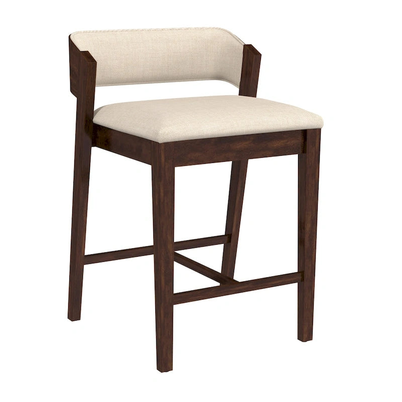 Tabouret de comptoir en bois moderne à dossier bas
