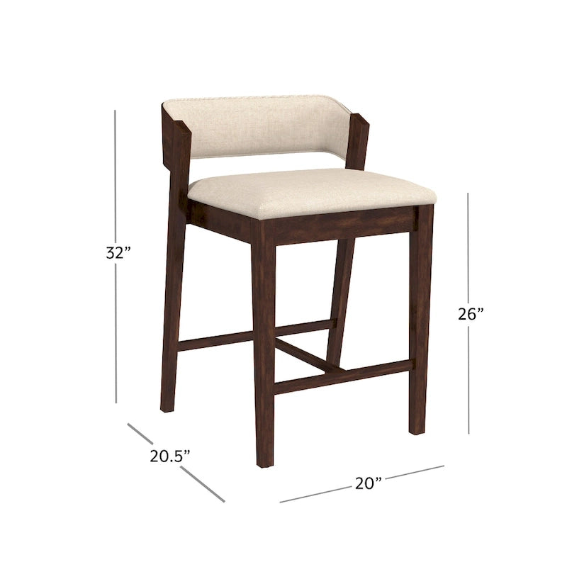 Tabouret de comptoir en bois moderne à dossier bas