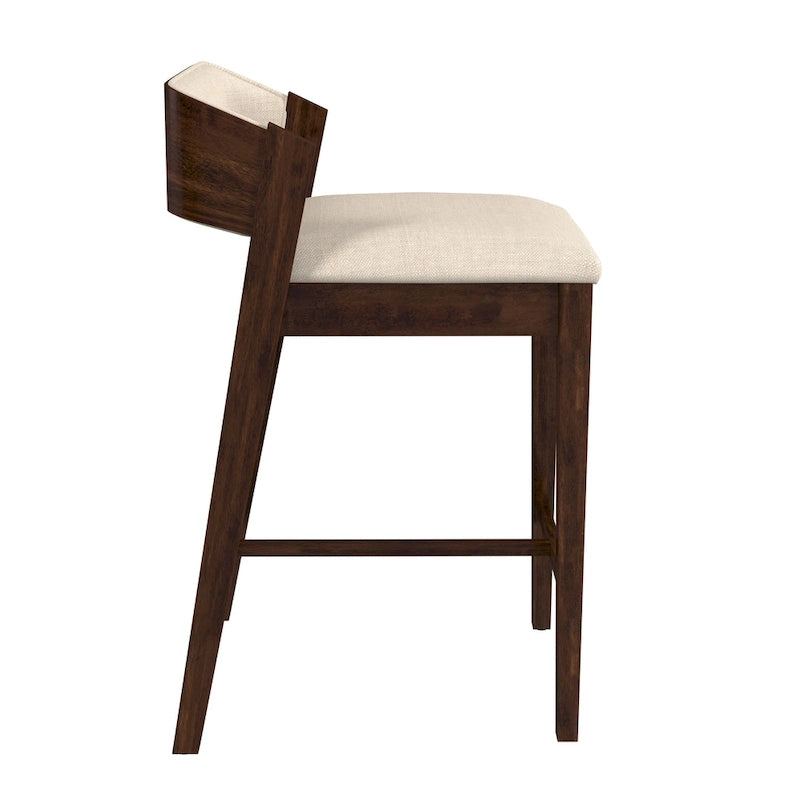 Tabouret de comptoir en bois moderne à dossier bas