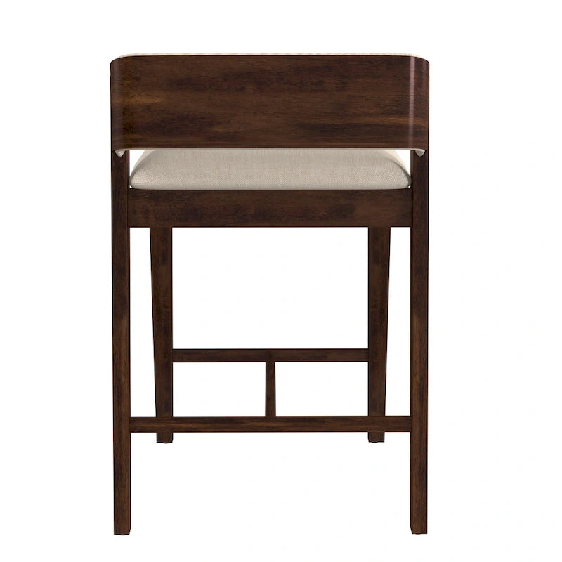 Tabouret de comptoir en bois moderne à dossier bas