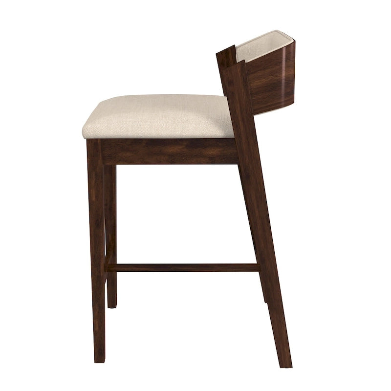 Tabouret de comptoir en bois moderne à dossier bas