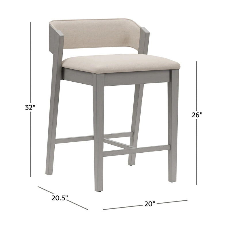 Tabouret de comptoir en bois moderne à dossier bas